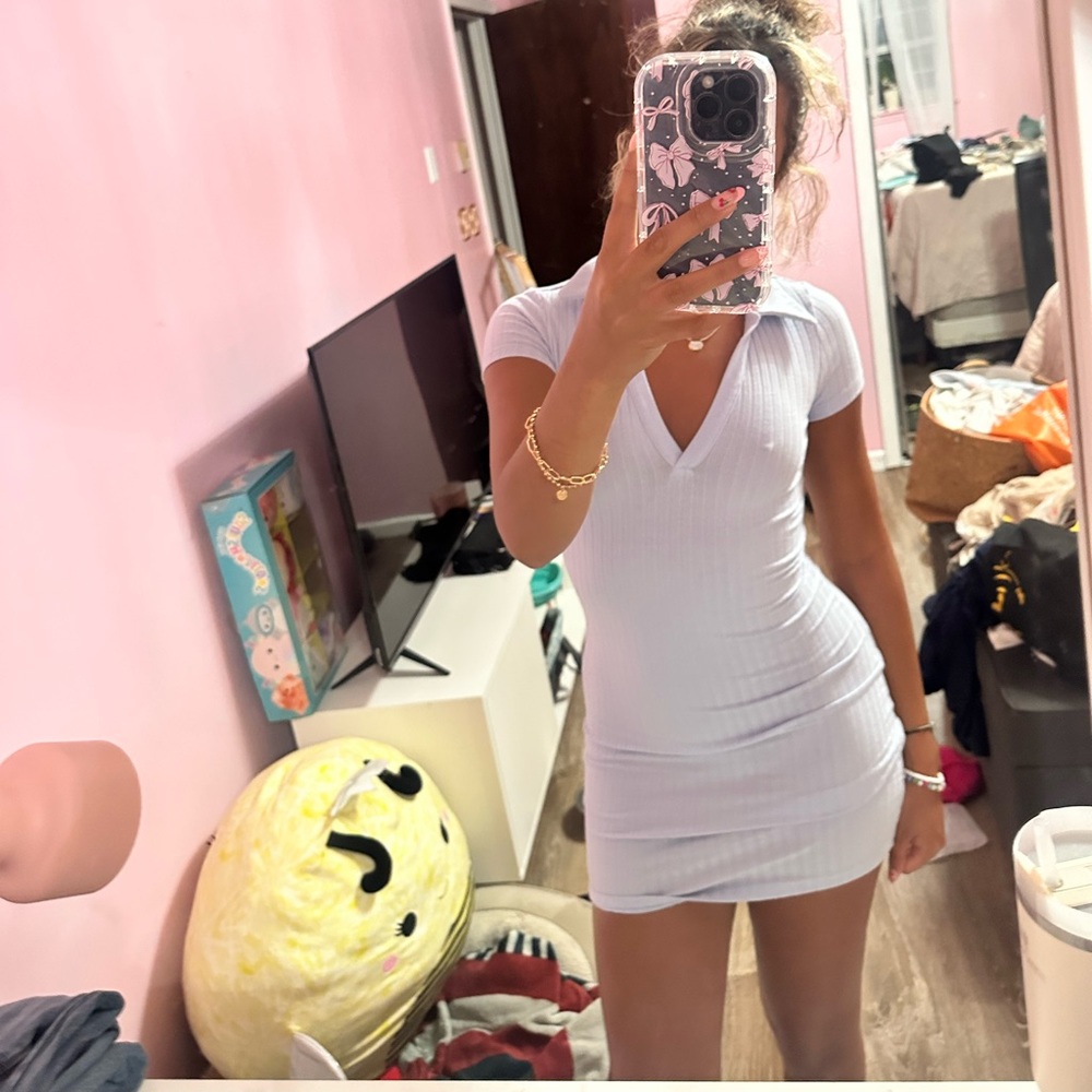 Blue bodycon dress